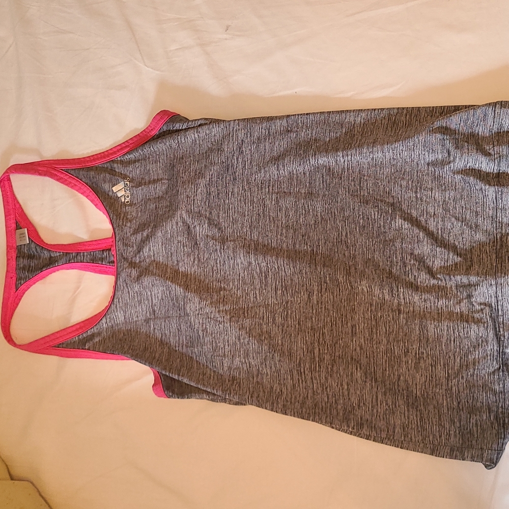 Grey adidas workout tank